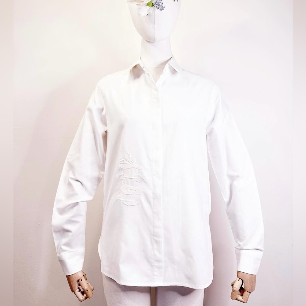 2PLACEBO White Thick Cotton Button Down Shirt (Korean Designer Brand)